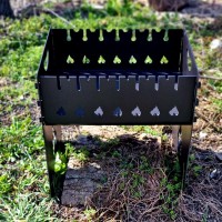 Мангал разборный BORO на 6 шампуров 3 мм с гравировкой.