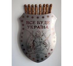 Щит из нержавейки BORO с лазерной гравировкой + 8 шампуров.