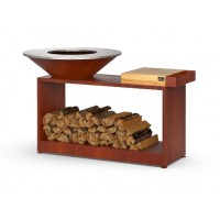 Гриль-мангал Smoke House HOLLA-GRILL-Rust-Wide Open