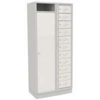 Шкаф ячеечный на 11 отделенный + секция для грязной бельи Litpol Kbs 3