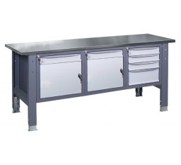 Верстак слесарный тяжелой серии на регулируемых опорах УХЛ-МАШ ВР 41 3МС-МД-МД Н