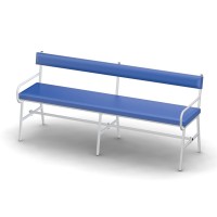 Банкетка четырехместная со спинкой и перилами медицинская МБС-4 ТМ Омега