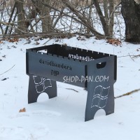 Мангал на 8 шт. разборной с индивидуальной гравировкой.
