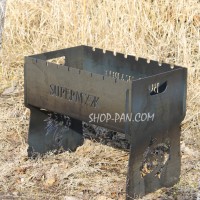 Мангал на 8 шт. разборной с индивидуальной гравировкой - Super муж