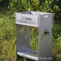 Мангал разборный высокий из нержавейки на 8 шампуров.