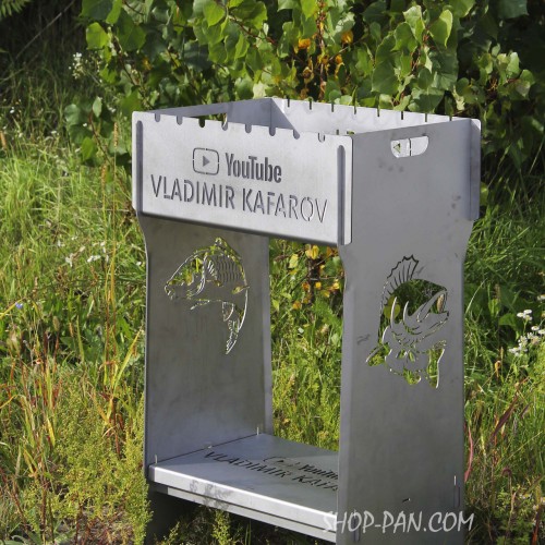 Мангал разборный высокий из нержавейки на 8 шампуров.
