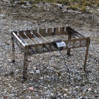 Автоматична шашличниця з неіржавкої сталі на ніжках SHOP-PAN на 8 шампурів