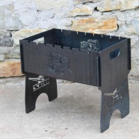 Мангал на 8 шт SHOP-PAN разборной с индивидуальной гравировкой.
