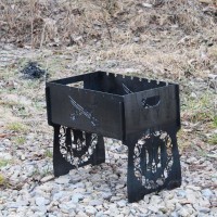 Мангал на 8 шт SHOP-PAN розбірний з індивідуальним гравіюванням - Герб, Тризуб, Україна