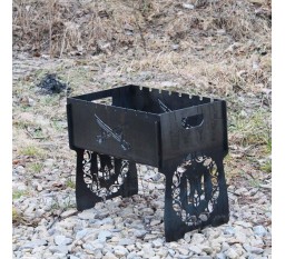 Мангал на 8 шт SHOP-PAN разборный с индивидуальной гравировкой - Герб, Тризуб, Украина