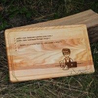 Кухонная доска с гравировкой - сегодня жарю мясо
