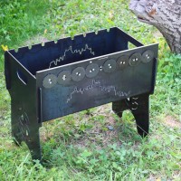 Мангал автоматический на 8 шампуров с гравировкой.
