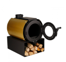 Печь отопительная Daddy Smoke Classic с варочной поверхностью + кожух золотой