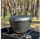 Котел туристический КТ-10КС чугунный с крышкой-сковородой 10л.