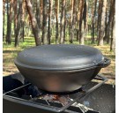 Сковорода WOK-08КС чугунная с крышкой-сковородкой гриль 8л.