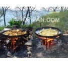 Сковорода-гриль из бороны 50 см со удобными ручками и крышкой.