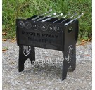 Мангал именный со встроенной шашлычницей и мотором на 6 шампуров.