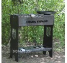 Мангальный комплекс: Мангал разборный высокий со встроенной шашлычницей на 8 шт + Сковорода 40 см с крышкой