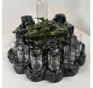 Автоматический наливатор Танк Т-72 со стелой на 7 рюмок (3D-печать)